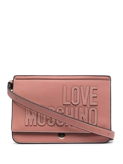Love Moschino Logo刺绣斜挎包 In Rosa