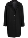 Palm Angels Logo-print Single-breasted Coat In Schwarz