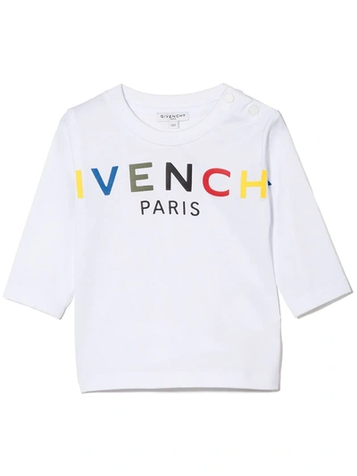 Givenchy Babies' Logo-print Long-sleeve T-shirt In White