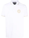 Versace Jeans Couture Logo-embroidered Cotton Polo Shirt In Weiss