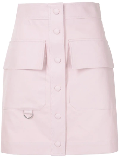 Msgm Buttoned-up Fitted Mini Skirt In Rosa