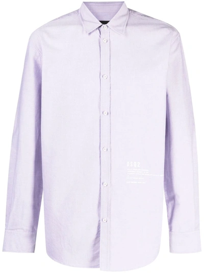 Dsquared2 Logo-print Cotton Shirt In Violett