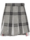 THOM BROWNE CHECK PLEATED SKIRT