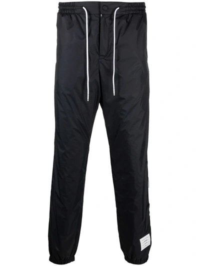 Thom Browne Logo Patch Track Pants In Blue