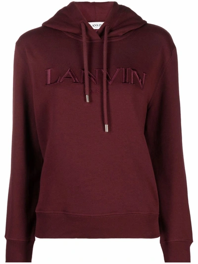 Lanvin Logo刺绣连帽衫 In Burgundy