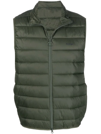 Barbour Puffer Logo Gilet In Green