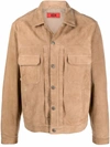 424 Button-up Leather Jacket In Nude
