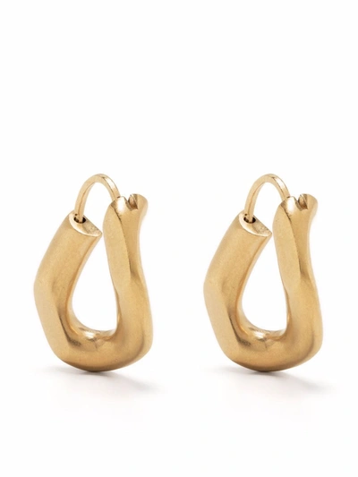 Maison Margiela Distorted Hoop Earrings In Metallic