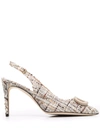 DEE OCLEPPO SLINKY TWEED SLINGBACK PUMPS