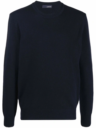 Lardini Fine-knit Ribbed-trim Jumper In Blue