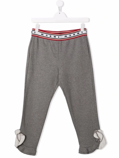 Marni Teen Logo Band Cropped Leggings In Grey