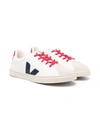 VEJA LOGO-PATCH PANELLED LEATHER SNEAKERS