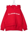 Mm6 Maison Margiela Teen Logo-print Rib-trimmed Hoodie In Red