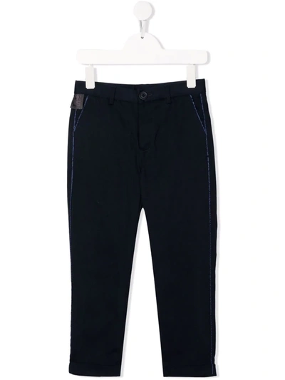 Monnalisa Kids' Contrast-trim Tailored Trousers In Blue