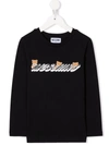 Moschino Logo-print Long-sleeve T-shirt In Black