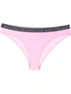 Balmain Logo-tape Detail Briefs In Pink