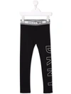 Dkny Teen Logo-print Logo-waist Leggings In Black