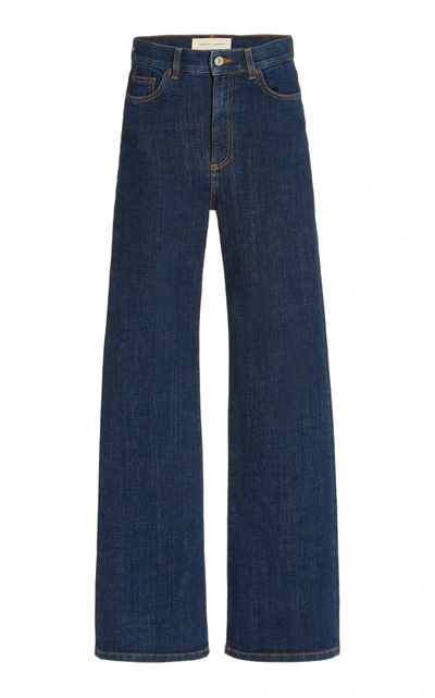 Jeanerica Pyramid Stretch High-rise Organic Cotton Flared-leg Jeans In Blue