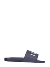 Dsquared2 Rubber Slides With Contrasting Icon Print In Blue