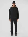 Burberry Samuel Sweatshirt With Check Hood In Black/birch Brown