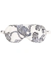 Desmond & Dempsey White The Jaguar Print Silk Eye Mask In Weiss