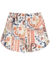 Lygia & Nanny Lee Tile-print Shorts In Nude