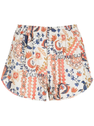 Lygia & Nanny Lee Tile-print Shorts In Nude