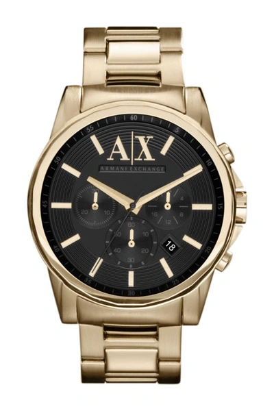 A I X Armani Exchange Chronograph Bracelet Watch, 45mm In Gold