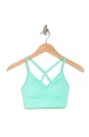 Nike Indy Seamless Mesh Inset Sports Bra In Grnglw/white