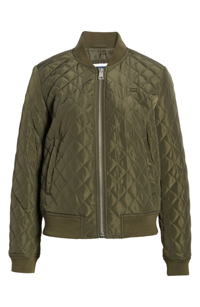 Levi's Quilted Bomber Jacket In Army Green