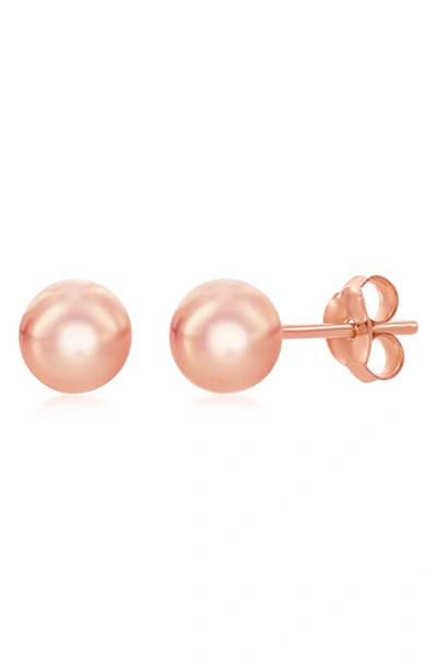 Simona 14k Rose Gold Plated Sterling Silver 6mm Ball Stud Earrings