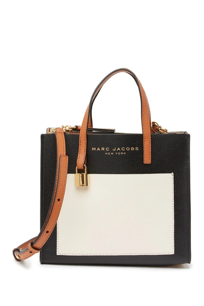 Marc Jacobs Mini Grind Colorblock Leather Tote Bag In Smoked Almond Multi
