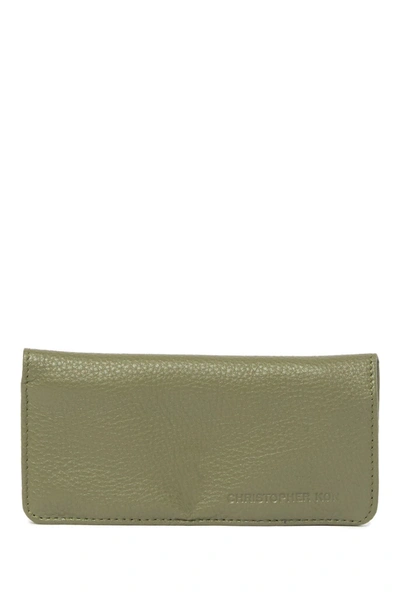 Christopher Kon Silla Flap Leather Wallet In Olive