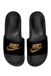 Nike Benassi Jdi Slide Sandal In Black/m Gold