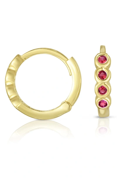 Sphera Milano 14k Gold Vermeil Cz Huggie Hoop Earrings In Yellow Gold