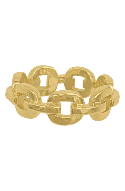 Adornia Chain Link Adjustable Ring In Yellow