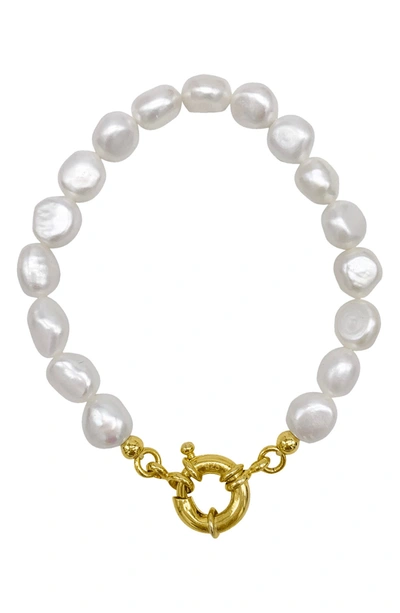 Adornia 7.5-8mm Pearl Bracelet In White