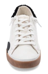 Dolce Vita Zina Plush Sneaker In White/ Black Leather
