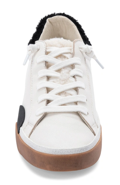 Dolce Vita Zina Plush Sneaker In White/ Black Leather