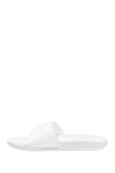 Nike Benassi Slide Sandal In White/white