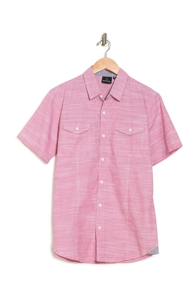 Burnside Regular Fit Patch Pocket Shirt In Red