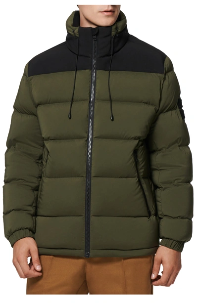Andrew Marc Arcadia Water Resistant Quilted Down Coat In Olive