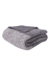 Barefoot Dreams Luxe Heathered Stripe Throw Blanket In Graphite/stone