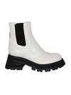 Alexander Mcqueen Leather Chelsea Boots In White