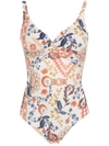 Lygia & Nanny Adriana Graphic-print Swimsuit In 中性色