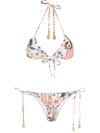 LYGIA & NANNY MAYA PRINTED TASSEL-DETAIL BIKINI