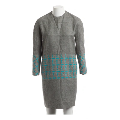 Pre-owned Fendi Wool Mid-length Dress In Grey