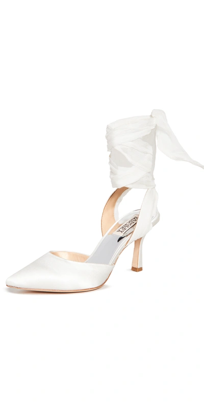 Badgley Mischka Blaze Pumps In White Satin