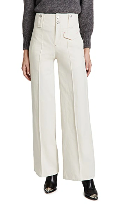 Isabel Marant Dilemony Double Button Pocket Trousers In Powder
