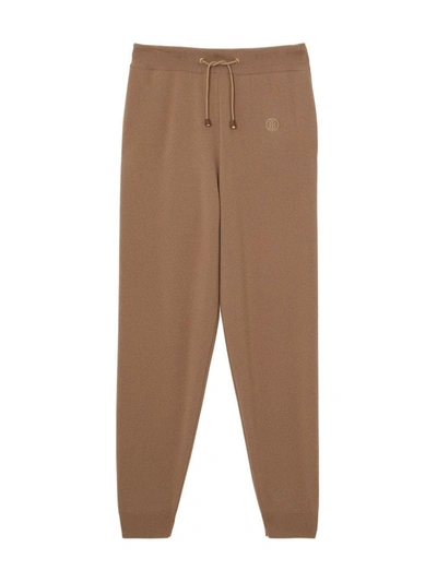 Burberry Tb Monogram Knitted Track Pants In Brown